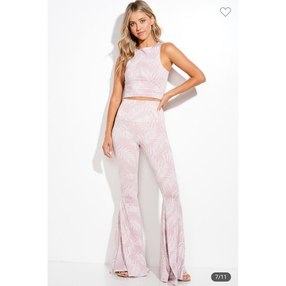 Zenana Outfitters Pants - Phil Love Leaf Ruffle Flare Active Set – Lilac Luxe Vibes‎